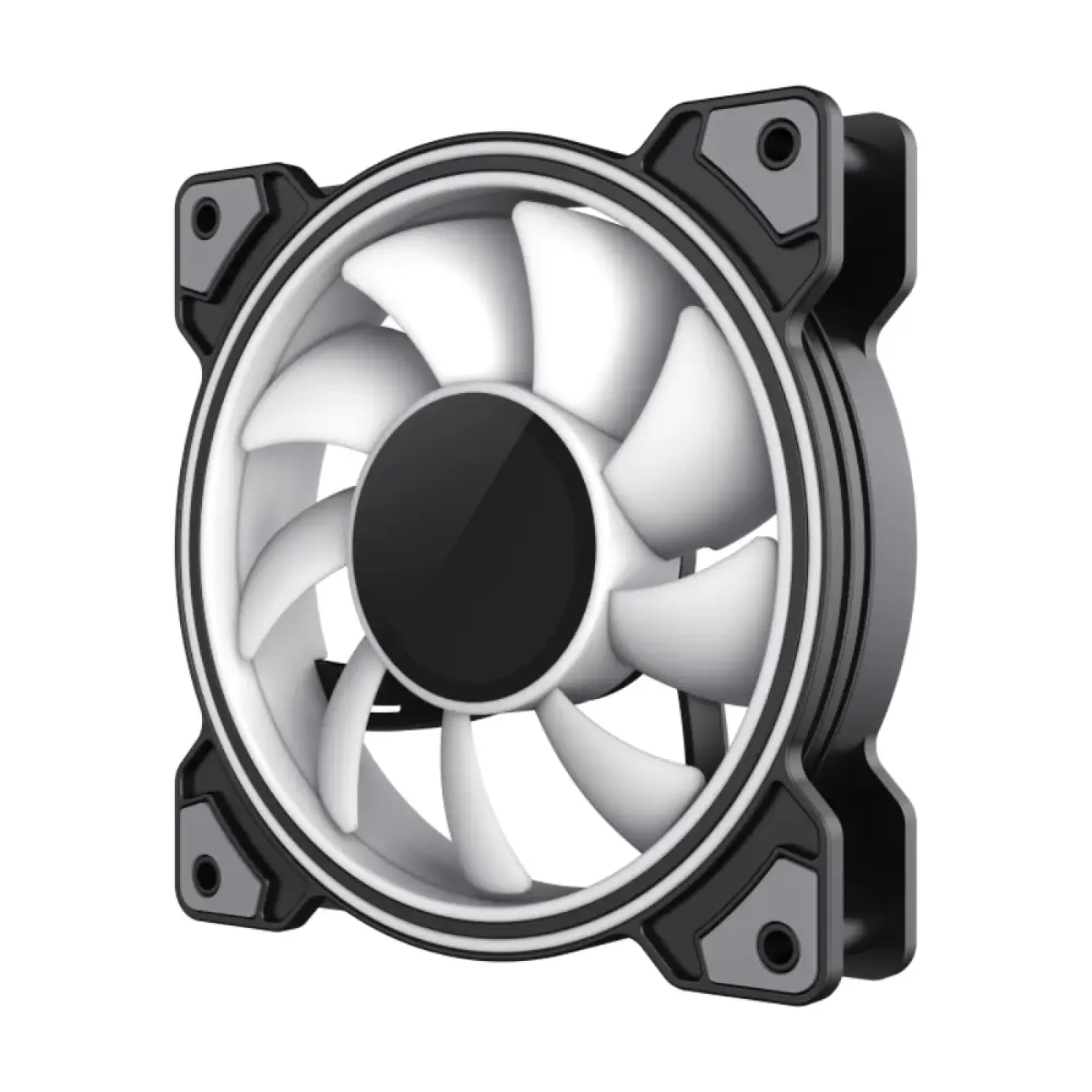 Кулер для корпусу GAMEMAX 120 мм, ARGB 3pin 5V(M/F),Molex+ 3pin, AURA SYNC or ARGB HUB Dual Ring Infinity BK UA