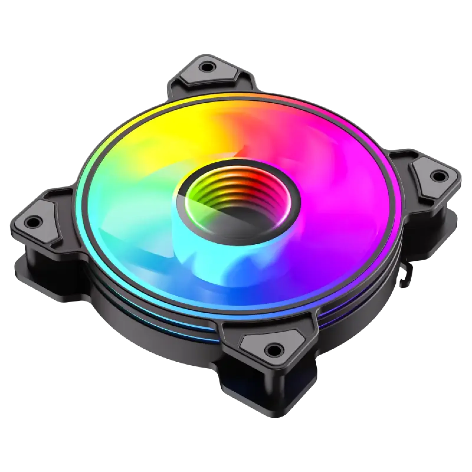 Кулер для корпусу GAMEMAX 120 мм, ARGB 3pin 5V(M/F),Molex+ 3pin, AURA SYNC or ARGB HUB Dual Ring Infinity BK UA