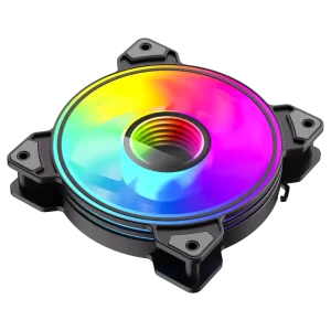 Кулер для корпусу GAMEMAX 120 мм, ARGB 3pin 5V(M/F),Molex+ 3pin, AURA SYNC or ARGB HUB Dual Ring Infinity BK UA