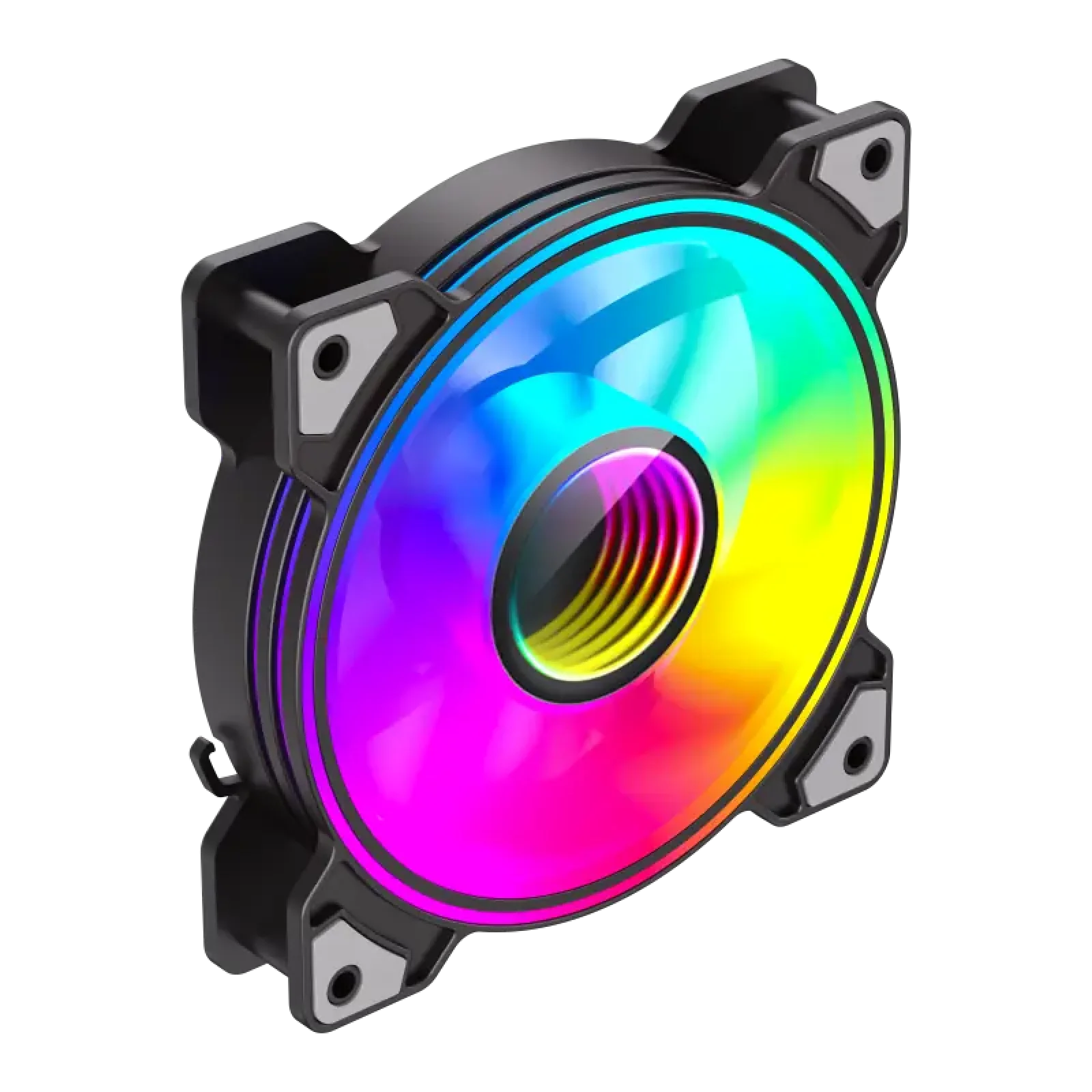 Кулер для корпусу GAMEMAX 120 мм, ARGB 3pin 5V(M/F),Molex+ 3pin, AURA SYNC or ARGB HUB Dual Ring Infinity BK UA