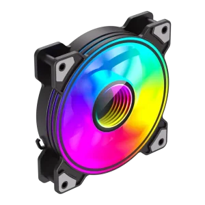 Кулер для корпусу GAMEMAX 120 мм, ARGB 3pin 5V(M/F),Molex+ 3pin, AURA SYNC or ARGB HUB Dual Ring Infinity BK UA