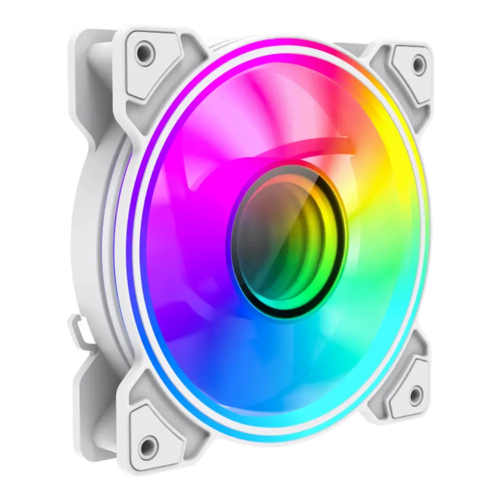 Кулер для корпусу GAMEMAX 120 мм, ARGB 3pin 5V(M/F),Molex+ 3pin, AURA SYNC or ARGB HUB Dual Ring Infinity WH UA