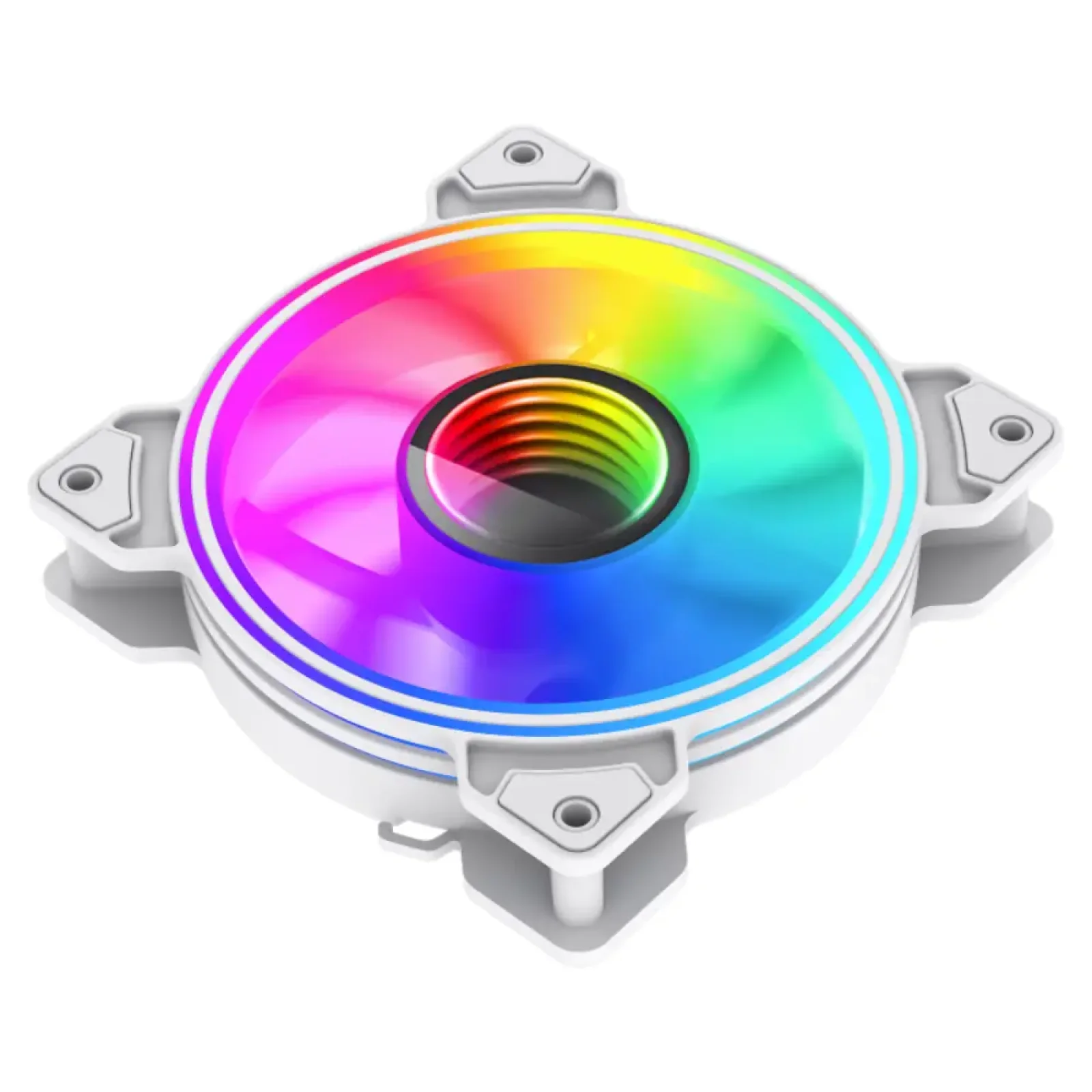 Кулер для корпусу GAMEMAX 120 мм, ARGB 3pin 5V(M/F),Molex+ 3pin, AURA SYNC or ARGB HUB Dual Ring Infinity WH UA