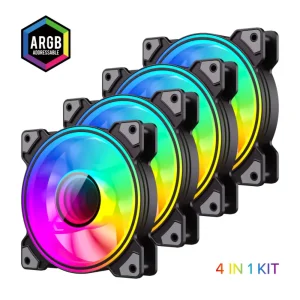 Кулер для корпуса GAMEMAX 120mm*4 KIT ARGB fan DRH400 UA
