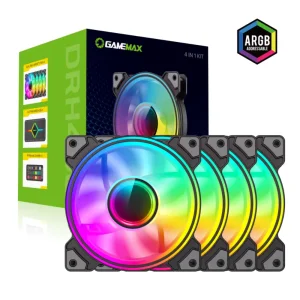 Кулер для корпуса GAMEMAX 120mm*4 KIT ARGB fan DRH400 UA