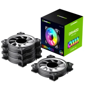 Кулер для корпуса GAMEMAX 120mm*4 KIT ARGB fan DRH400 UA