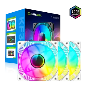 Кулер для корпусу GAMEMAX 120mm*3 KIT ARGB fan KF300 WH UA