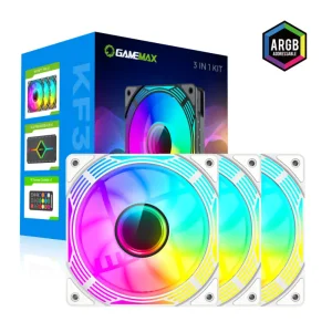 Кулер для корпусу GAMEMAX 120mm*3 KIT ARGB fan KF300 WH UA