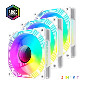 Кулер для корпусу GAMEMAX 120mm*3 KIT ARGB fan KF300 WH UA
