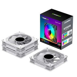 Кулер для корпусу GAMEMAX 120mm*3 KIT ARGB fan (функція ре версу) KF300R WH UA