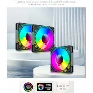 Кулер для корпусу GAMEMAX 120mm*3 KIT ARGB fan (функція ре версу) KF300R BK UA