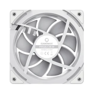Кулер для корпусу GAMEMAX 120 мм, 4pin(M/F)/3pin(M/F), ARGB, PWM, білий, FN12A-C8I-W UA