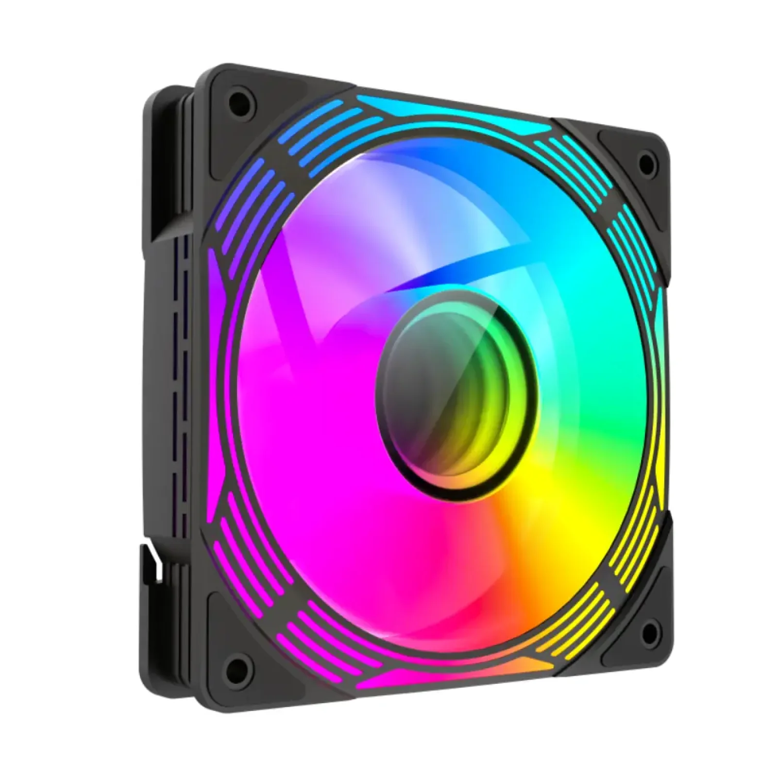 Кулер для корпусу GAMEMAX 120 мм, 4pin(M/F)/3pin(M/F), ARGB, PWM, чорна рамка, реверсивний FN12A-C8I-R (FN12A-C8I-R ) UA