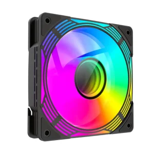Кулер для корпусу GAMEMAX 120 мм, 4pin(M/F)/3pin(M/F), ARGB, PWM, чорна рамка, реверсивний FN12A-C8I-R (FN12A-C8I-R ) UA