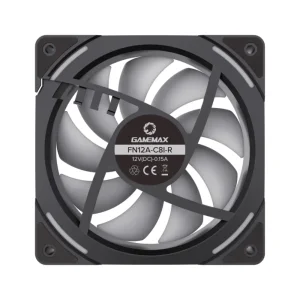 Кулер для корпусу GAMEMAX 120 мм, 4pin(M/F)/3pin(M/F), ARGB, PWM, чорна рамка, реверсивний FN12A-C8I-R (FN12A-C8I-R ) UA