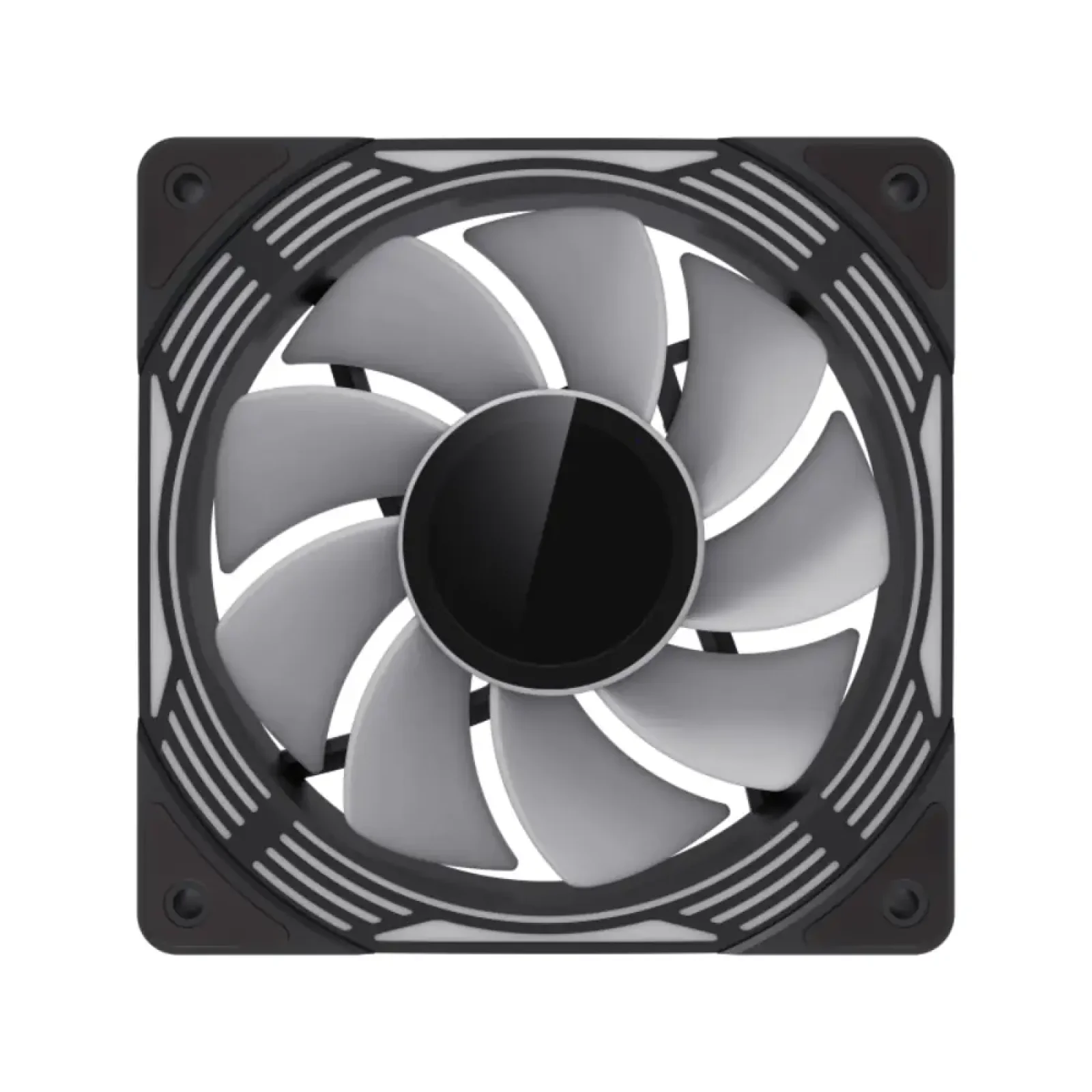 Кулер для корпусу GAMEMAX 120 мм, 4pin(M/F)/3pin(M/F), ARGB, PWM, чорна рамка, реверсивний FN12A-C8I-R (FN12A-C8I-R ) UA
