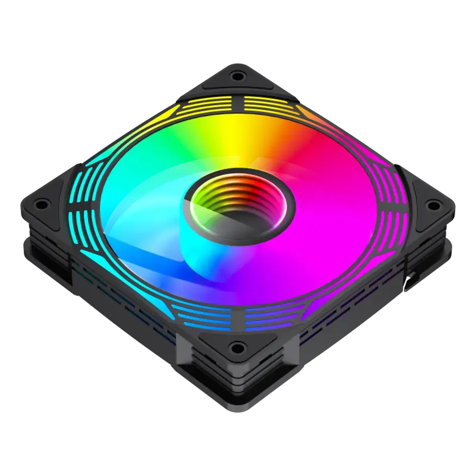 Кулер для корпусу GAMEMAX 120 мм, 4pin(M/F)/3pin(M/F), ARGB, PWM, чорна рамка, реверсивний FN12A-C8I-R (FN12A-C8I-R ) UA