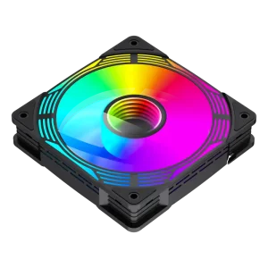 Кулер для корпусу GAMEMAX 120 мм, 4pin(M/F)/3pin(M/F), ARGB, PWM, чорна рамка, реверсивний FN12A-C8I-R (FN12A-C8I-R ) UA