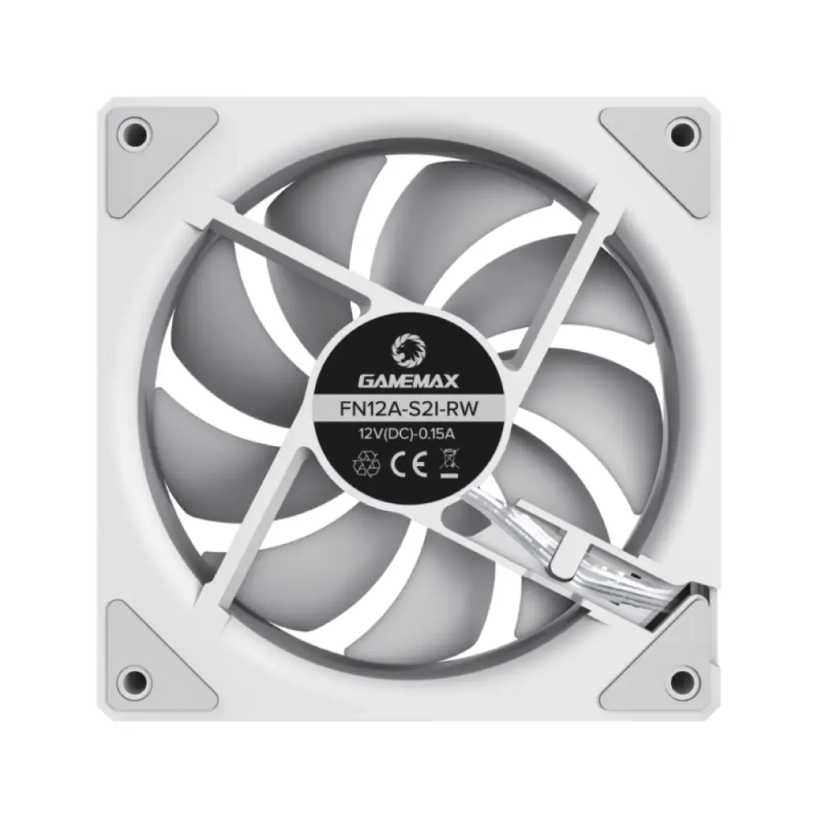 Кулер для корпусу GAMEMAX 120 мм, 4pin(M/F)/3pin(M/F), ARGB, PWM, білий, реверсивний FN12A-S2I-RW (FN12A-S2I-RW ) UA