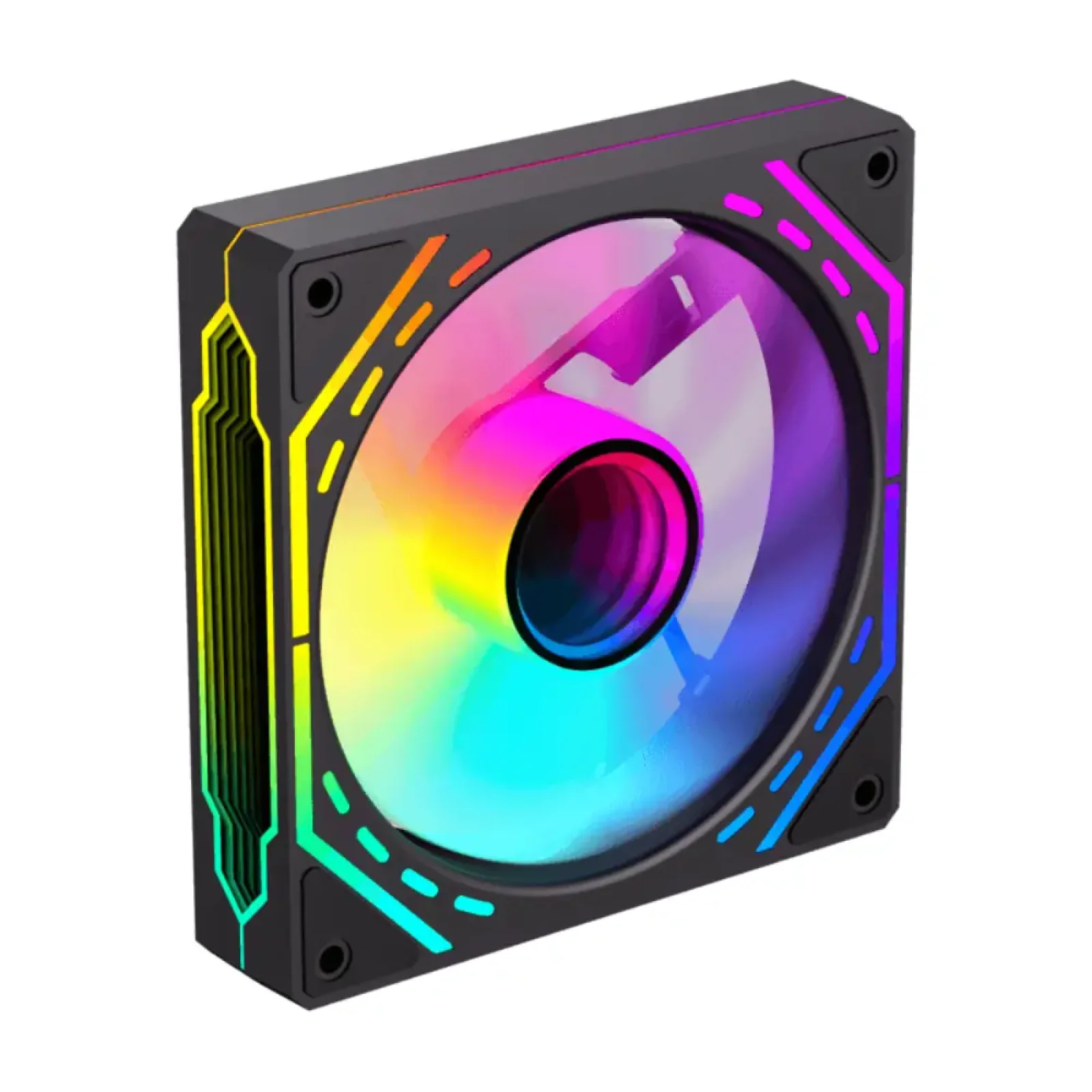 Кулер для корпусу GAMEMAX 120 мм, 4pin(M/F)/3pin(M/F), ARGB, PWM, чорна рамка, реверсивний FN12A-S2I-R FN12A-S2I-R UA