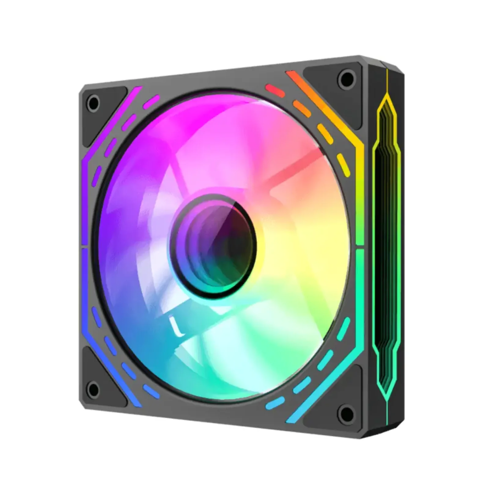 Кулер для корпусу GAMEMAX 120 мм, 4pin(M/F)/3pin(M/F), ARGB, PWM, чорна рамка, реверсивний FN12A-S2I-R FN12A-S2I-R UA