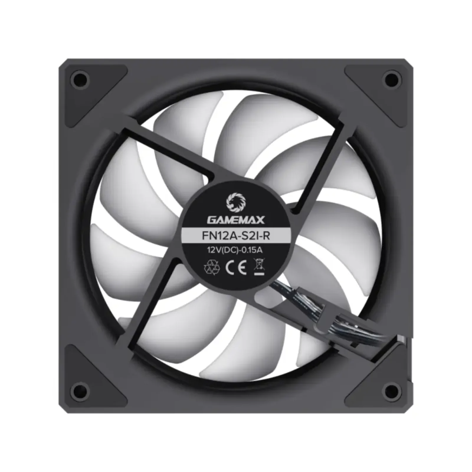 Кулер для корпусу GAMEMAX 120 мм, 4pin(M/F)/3pin(M/F), ARGB, PWM, чорна рамка, реверсивний FN12A-S2I-R FN12A-S2I-R UA
