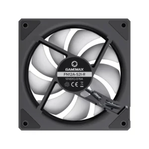 Кулер для корпусу GAMEMAX 120 мм, 4pin(M/F)/3pin(M/F), ARGB, PWM, чорна рамка, реверсивний FN12A-S2I-R FN12A-S2I-R UA