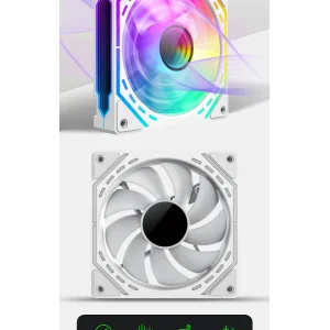 Кулер для корпусу GAMEMAX 120 мм, 4pin(M/F)/3pin(M/F), ARGB, PWM, білий FN12A-S2I-W FN12A-S2I-W UA
