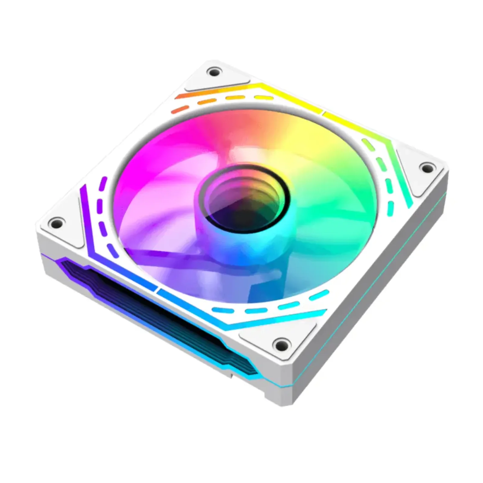 Кулер для корпусу GAMEMAX 120 мм, 4pin(M/F)/3pin(M/F), ARGB, PWM, білий FN12A-S2I-W FN12A-S2I-W UA