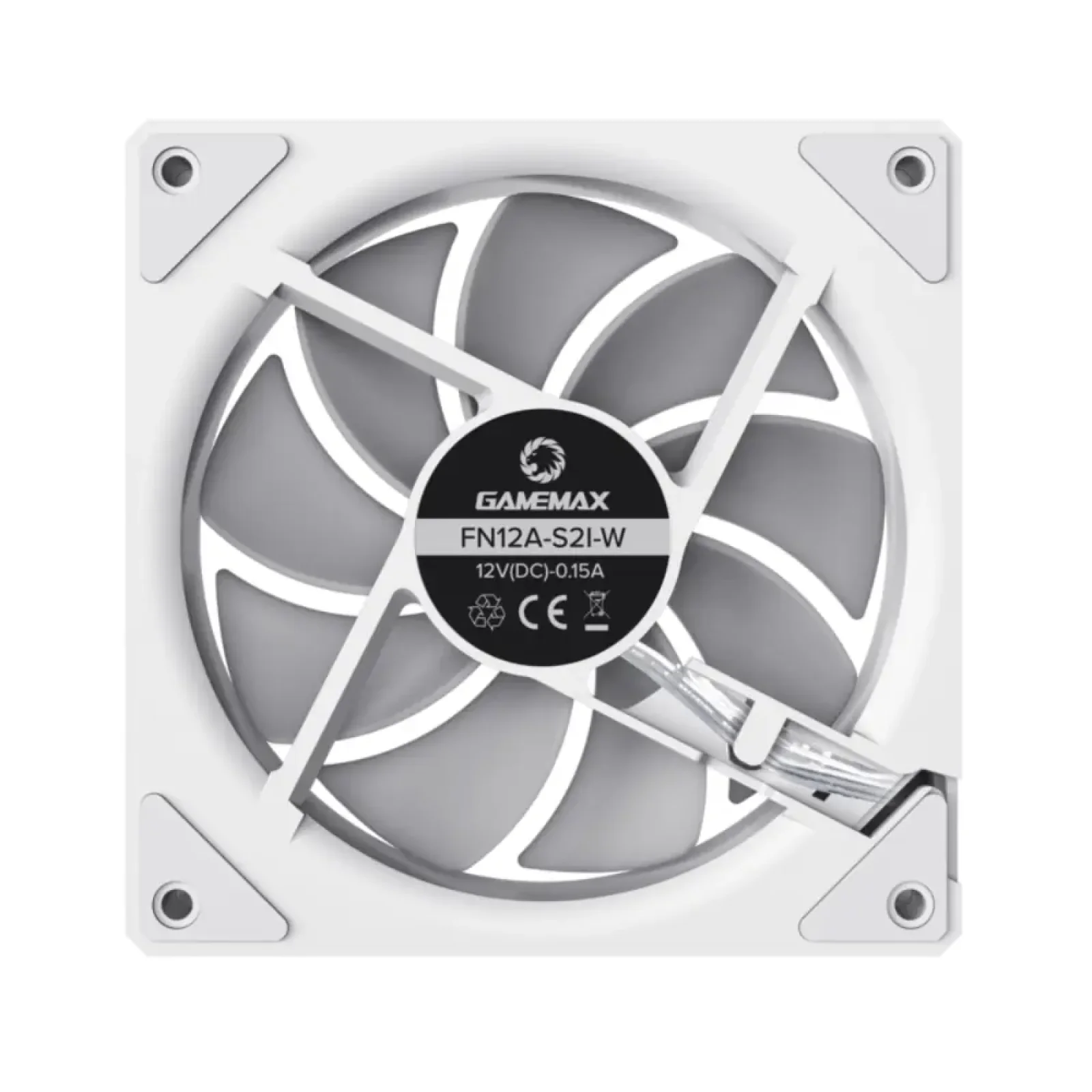 Кулер для корпусу GAMEMAX 120 мм, 4pin(M/F)/3pin(M/F), ARGB, PWM, білий FN12A-S2I-W FN12A-S2I-W UA