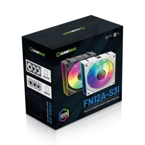 Кулер для корпусу GAMEMAX КІТ 3х120мм,4pin(M/F)/3pin(M/F) , ARGB, PWM, чорна рамка FN12A-S3I (FN12A-S3I ) UA
