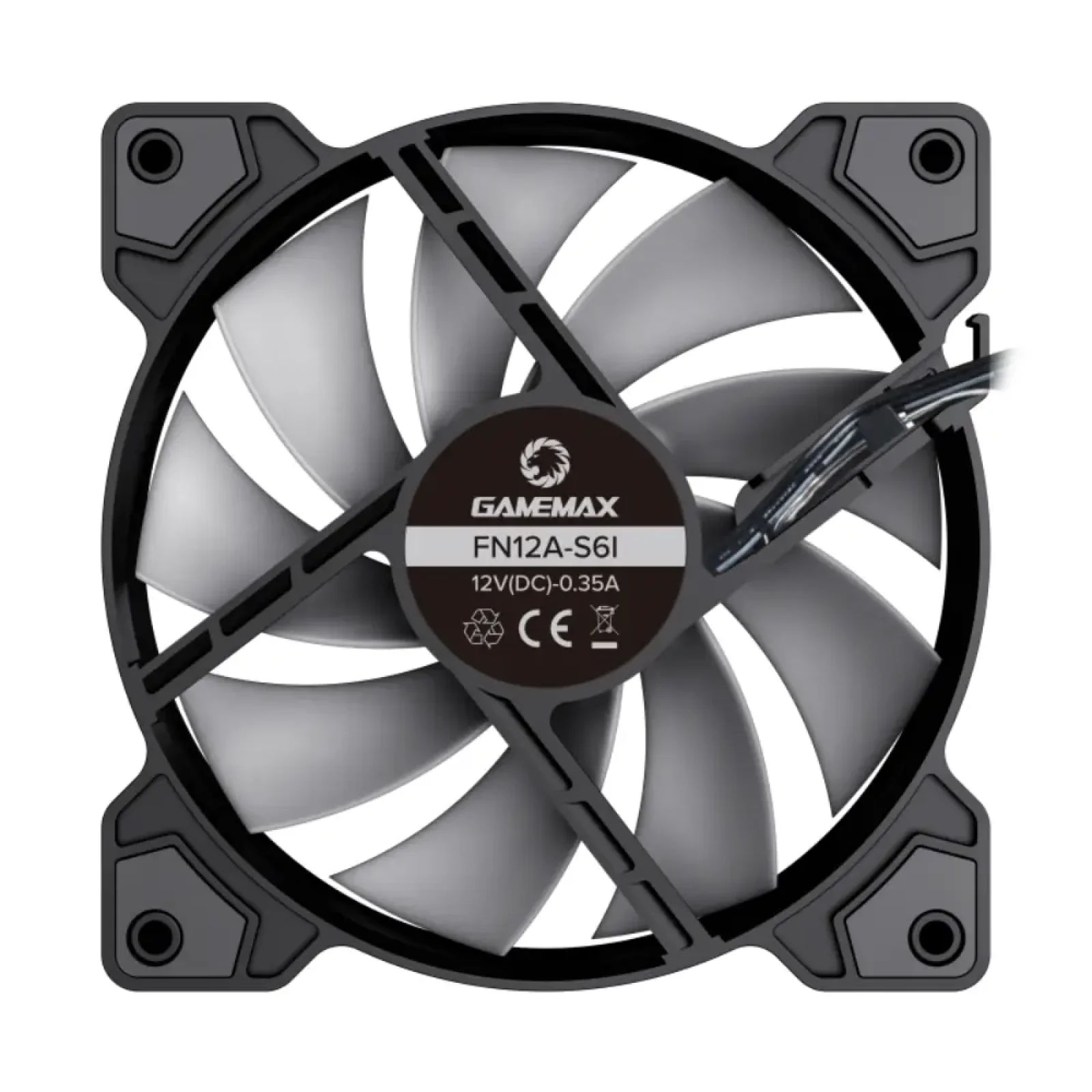 Кулер для корпусу GAMEMAX 120 мм, M2.5-4PIN(M/F) ARGB, чорна рамка FN12A-S6I FN12A-S6I UA