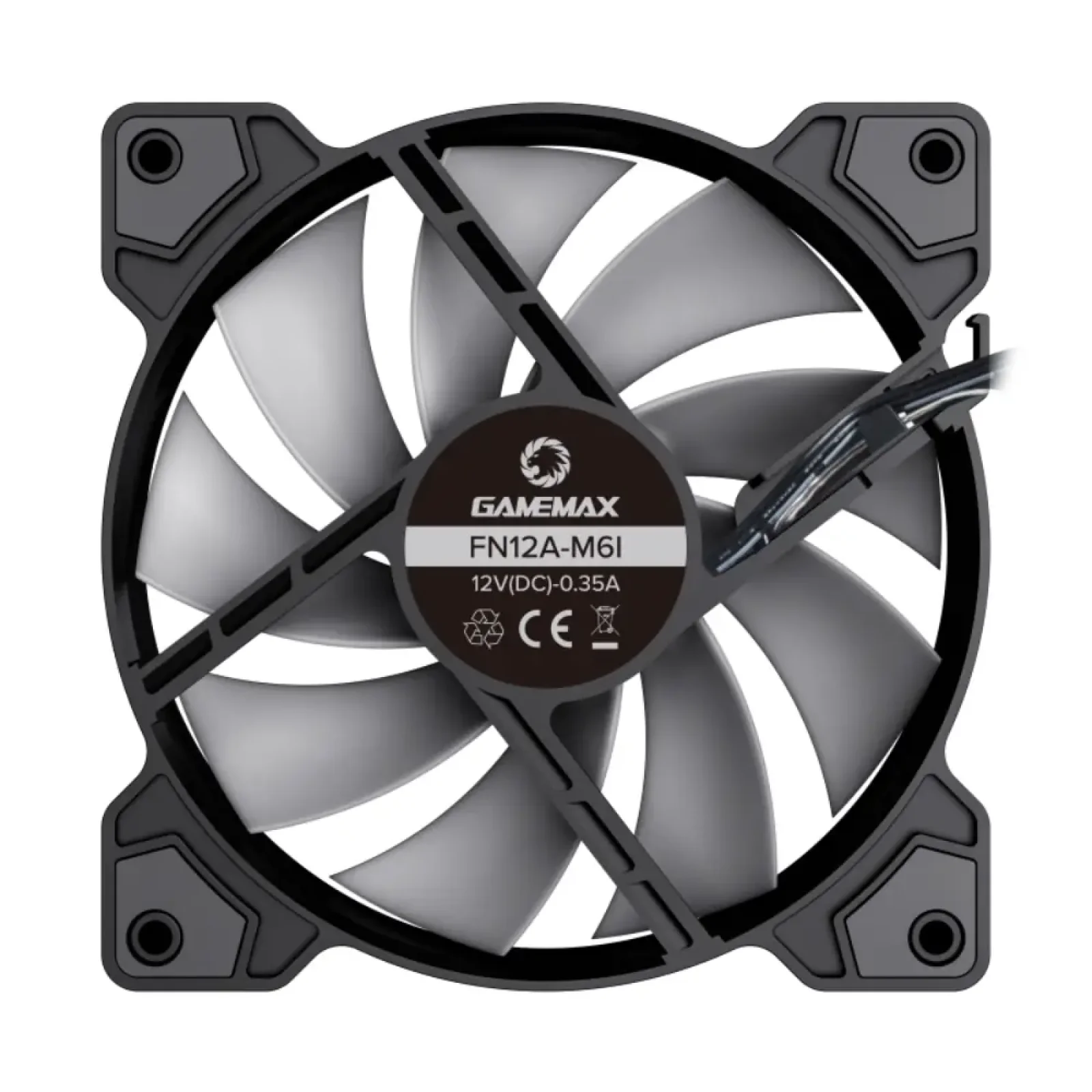Кулер для корпусу GAMEMAX 120 мм, 3pin(F),SM2.5-4PIN(M) SATA, 2PIN LED, ARGB HUB, чорна рамка FN12A-M6I FN12A-M6I UA