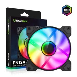 Кулер для корпусу GAMEMAX 120 мм, 3pin(F),SM2.5-4PIN(M) SATA, 2PIN LED, ARGB HUB, чорна рамка FN12A-M6I FN12A-M6I UA