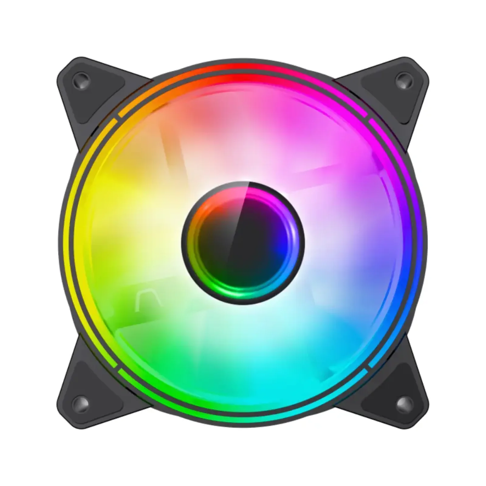Кулер для корпусу GAMEMAX 120 мм, 3pin(M/F)/3+4pin Molex ARGB, чорна рамка FN-12Rainbow-Q-Infinity (FN-12Rainbow-Q-Infinity ) UA