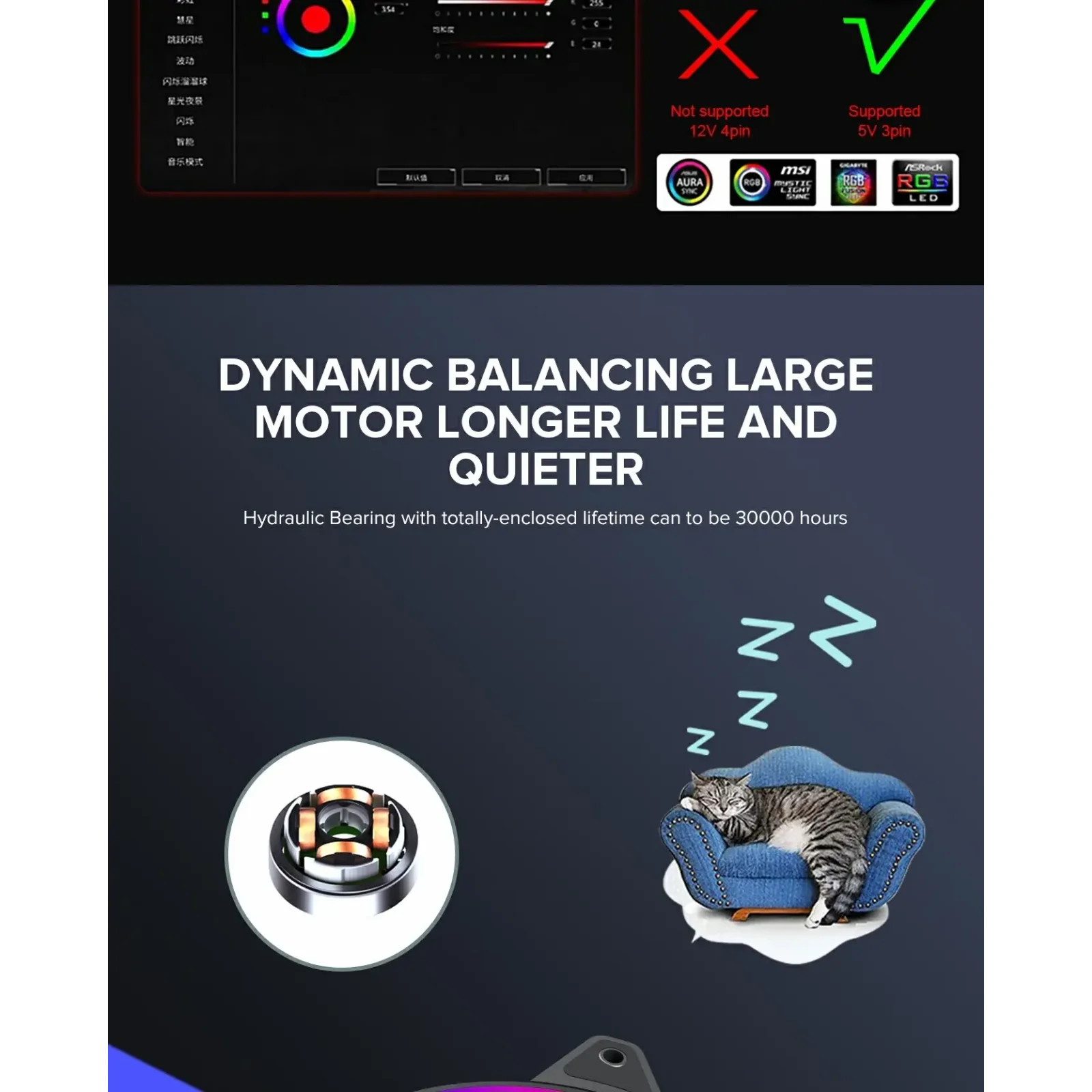 Кулер для корпусу GAMEMAX 120 мм, 3pin(M/F)/3+4pin Molex ARGB, чорна рамка FN-12Rainbow-Q-Infinity (FN-12Rainbow-Q-Infinity ) UA