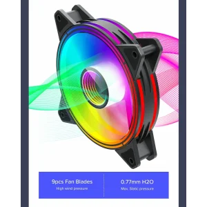 Кулер для корпусу GAMEMAX 120 мм, 3pin(M/F)/3+4pin Molex ARGB, чорна рамка FN-12Rainbow-Q-Infinity (FN-12Rainbow-Q-Infinity ) UA