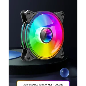 Кулер для корпусу GAMEMAX 120 мм, 3pin(M/F)/3+4pin Molex ARGB, чорна рамка FN-12Rainbow-Q-Infinity (FN-12Rainbow-Q-Infinity ) UA