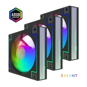 Кулер для корпусу GAMEMAX 120мм КІТ 3*120мм mm Black frame ARGB Fan 3 in 1 Kit RD300 BK UA
