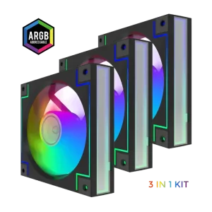 Кулер для корпусу GAMEMAX 120мм КІТ 3*120мм mm Black frame ARGB Fan 3 in 1 Kit RD300 BK UA