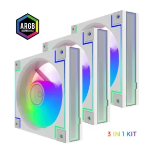 Кулер для корпусу GAMEMAX 120мм КІТ 3*120мм mm Black frame ARGB Fan 3 in 1 Kit RD300 WH UA