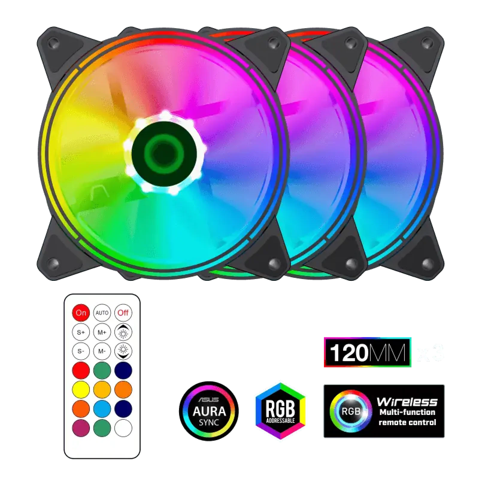 Кулер для корпусу GAMEMAX 120мм КІТ 3*120мм oling kit RQ 300 UA