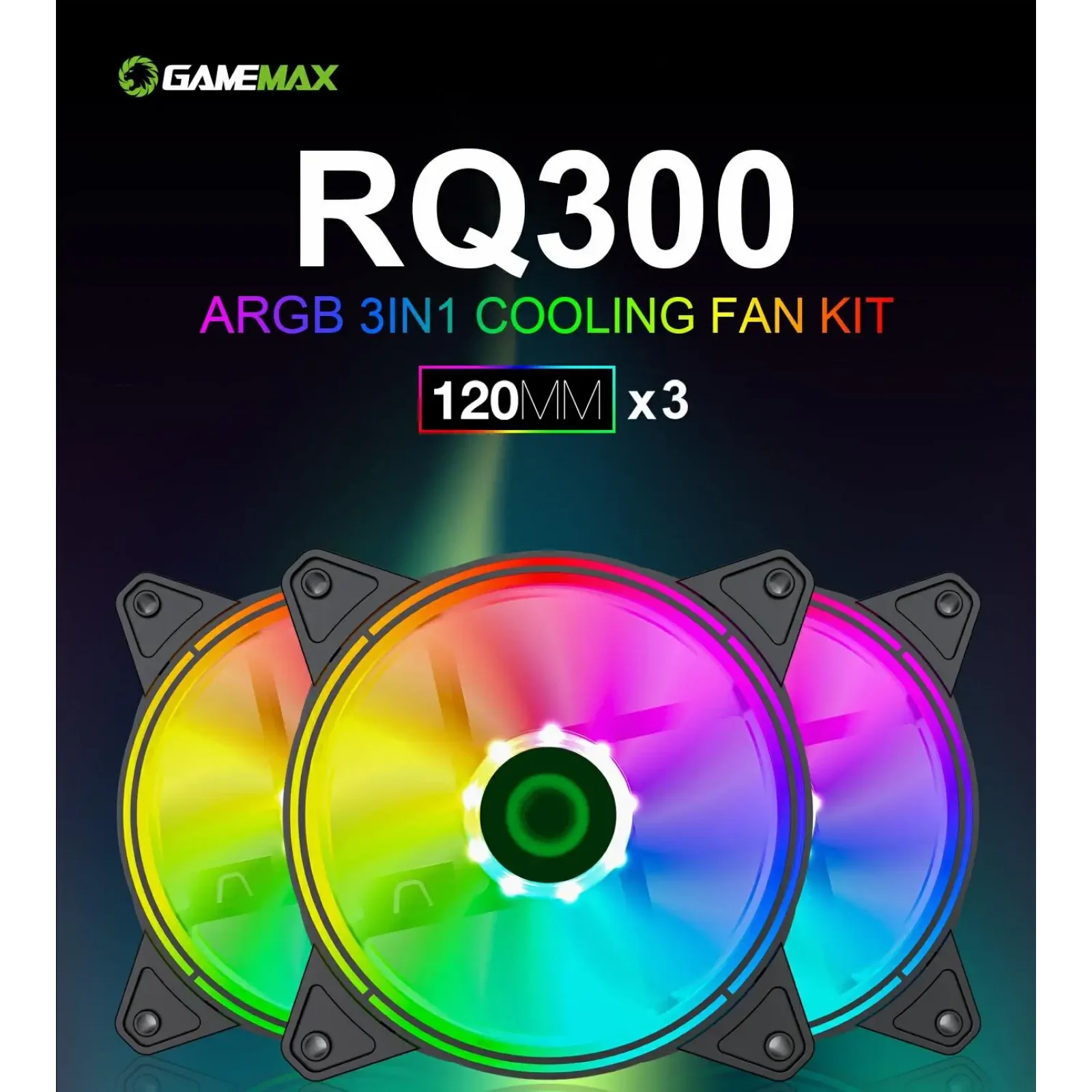 Кулер для корпусу GAMEMAX 120мм КІТ 3*120мм oling kit RQ 300 UA
