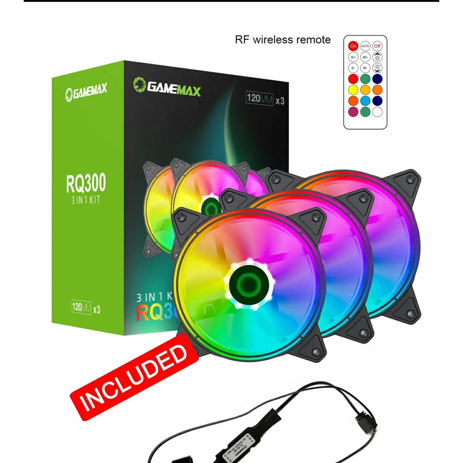 Кулер для корпусу GAMEMAX 120мм КІТ 3*120мм oling kit RQ 300 UA