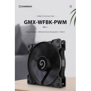 Кулер для корпуса GAMEMAX 120 мм, 4pin(M/F), 800~1600 rpm, MAX-30dB, PWM, чорний GMX-WFBK-PWM UA