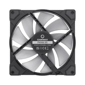 Кулер для корпусу GAMEMAX 140 мм, 4pin(M/F)/3pin(M/F), ARGB, PWM, чорна рамка FN14A-S5 UA