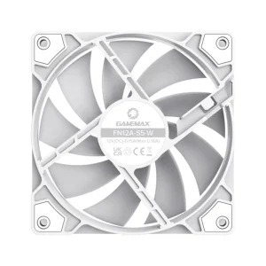 Кулер для корпусу GAMEMAX 120 мм, 4pin(M/F)/3pin(M/F), ARGB, PWM, білий FN12A-S5-W UA