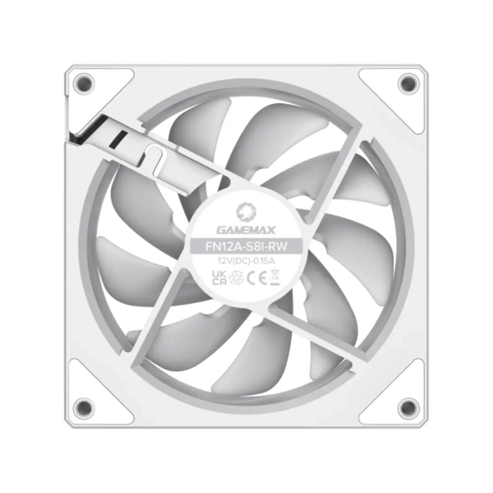 Кулер для корпусу GAMEMAX 120 мм, 4pin(M/F)/3pin(M/F), ARGB, PWM, білий, реверсивний FN12A-S8I-RW UA