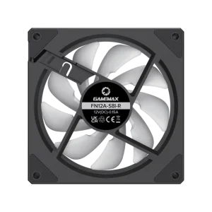 Кулер для корпусу GAMEMAX 120 мм, 4pin(M/F)/3pin(M/F), ARGB, PWM, чорна рамка, реверсивний FN12A-S8I-R UA