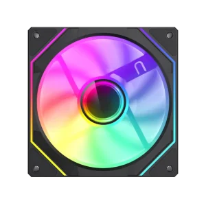 Кулер для корпусу GAMEMAX 120 мм, 4pin(M/F)/3pin(M/F), ARGB, PWM, чорна рамка, реверсивний FN12A-S8I-R UA